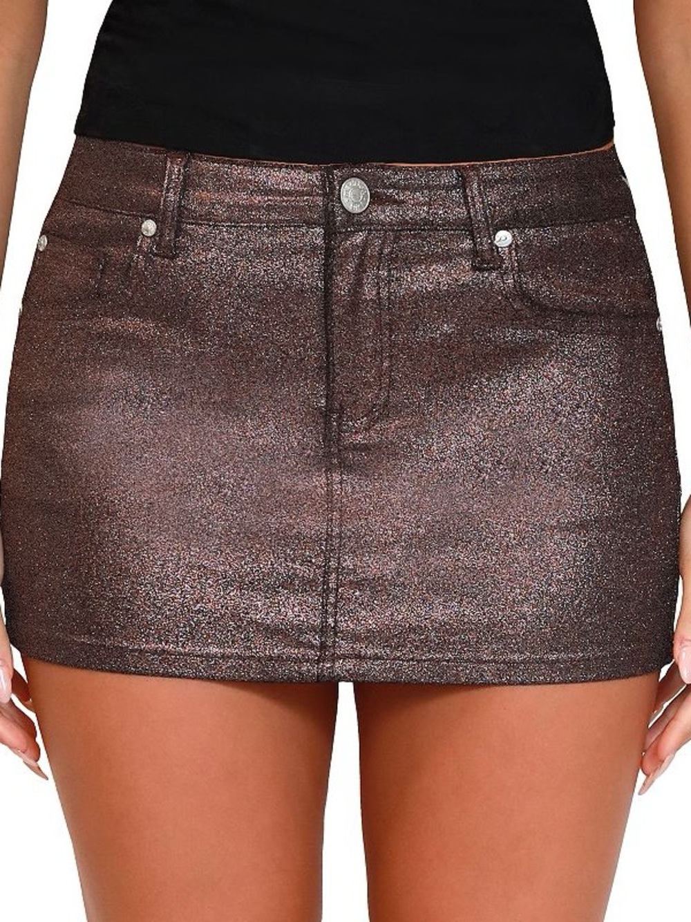 Juniors' madden girl Coated Glitter Mini Skirt size XL